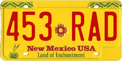 NM license plate 453RAD