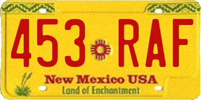 NM license plate 453RAF