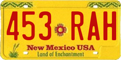 NM license plate 453RAH