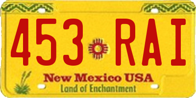 NM license plate 453RAI