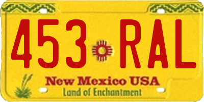 NM license plate 453RAL