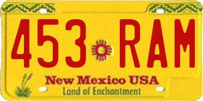 NM license plate 453RAM
