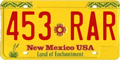NM license plate 453RAR