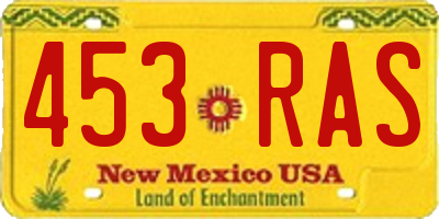 NM license plate 453RAS