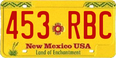 NM license plate 453RBC