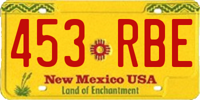 NM license plate 453RBE