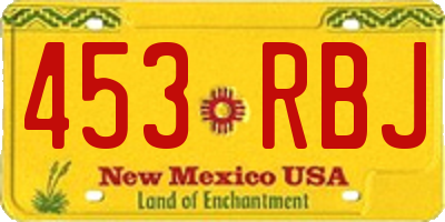 NM license plate 453RBJ