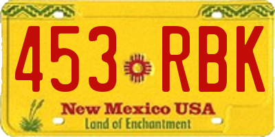 NM license plate 453RBK