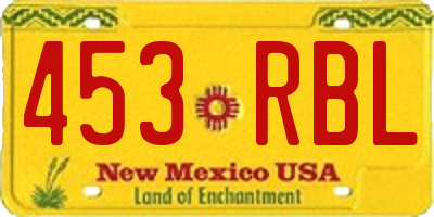 NM license plate 453RBL