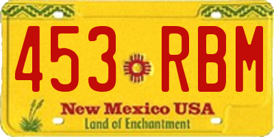NM license plate 453RBM