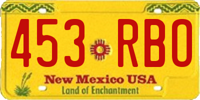 NM license plate 453RBO