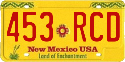 NM license plate 453RCD