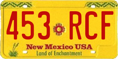 NM license plate 453RCF