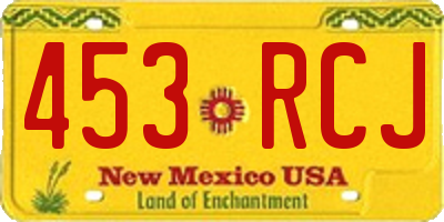 NM license plate 453RCJ