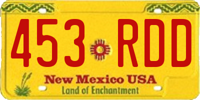 NM license plate 453RDD