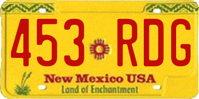NM license plate 453RDG