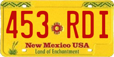 NM license plate 453RDI