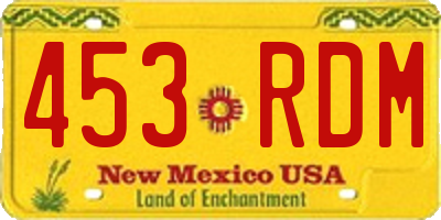 NM license plate 453RDM