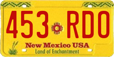 NM license plate 453RDO