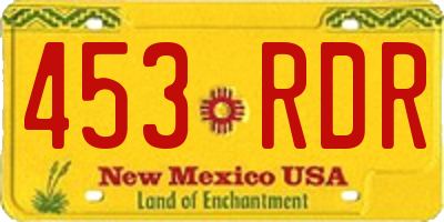 NM license plate 453RDR