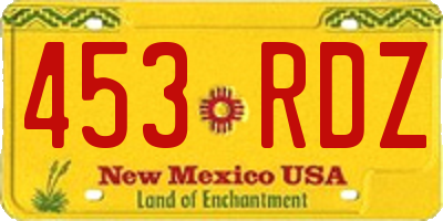 NM license plate 453RDZ