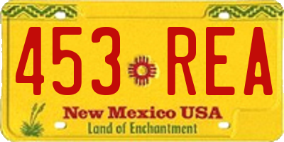 NM license plate 453REA