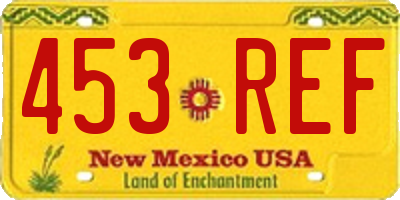 NM license plate 453REF