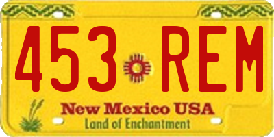NM license plate 453REM