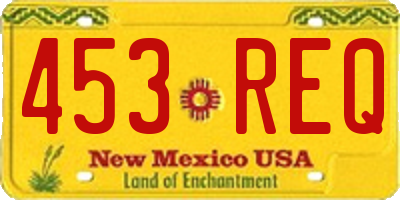 NM license plate 453REQ