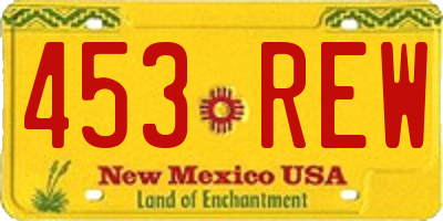 NM license plate 453REW