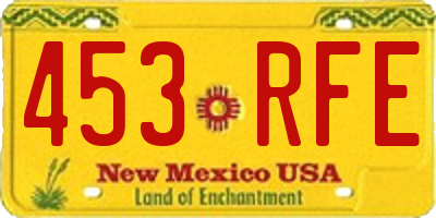 NM license plate 453RFE