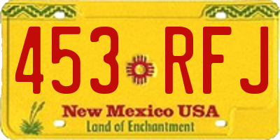 NM license plate 453RFJ