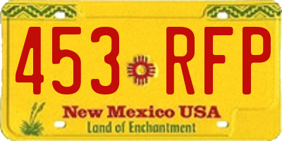NM license plate 453RFP