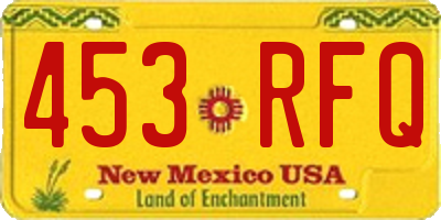 NM license plate 453RFQ