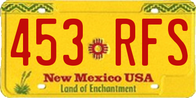 NM license plate 453RFS