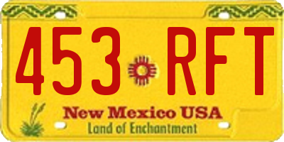 NM license plate 453RFT