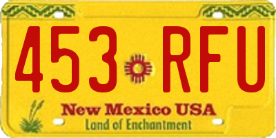 NM license plate 453RFU