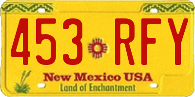 NM license plate 453RFY