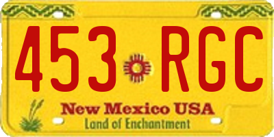 NM license plate 453RGC