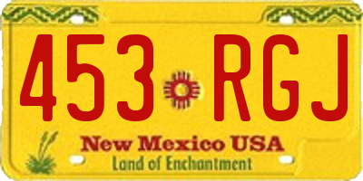 NM license plate 453RGJ