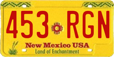 NM license plate 453RGN