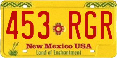 NM license plate 453RGR