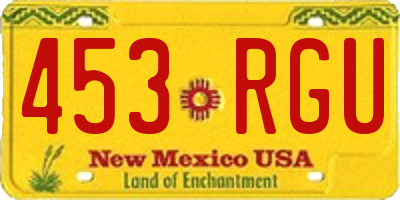 NM license plate 453RGU