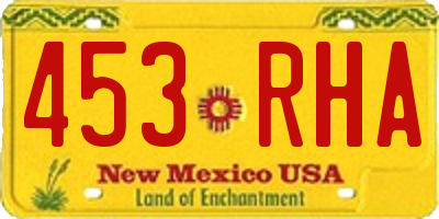 NM license plate 453RHA
