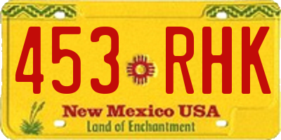 NM license plate 453RHK