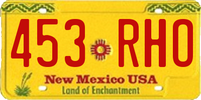 NM license plate 453RHO