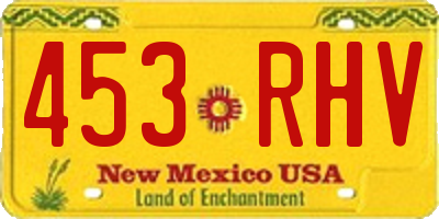 NM license plate 453RHV