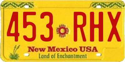 NM license plate 453RHX