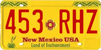 NM license plate 453RHZ