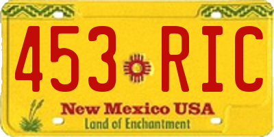 NM license plate 453RIC